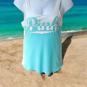 PINK VS NEW Soft Color Block PINK Logo Tank Top